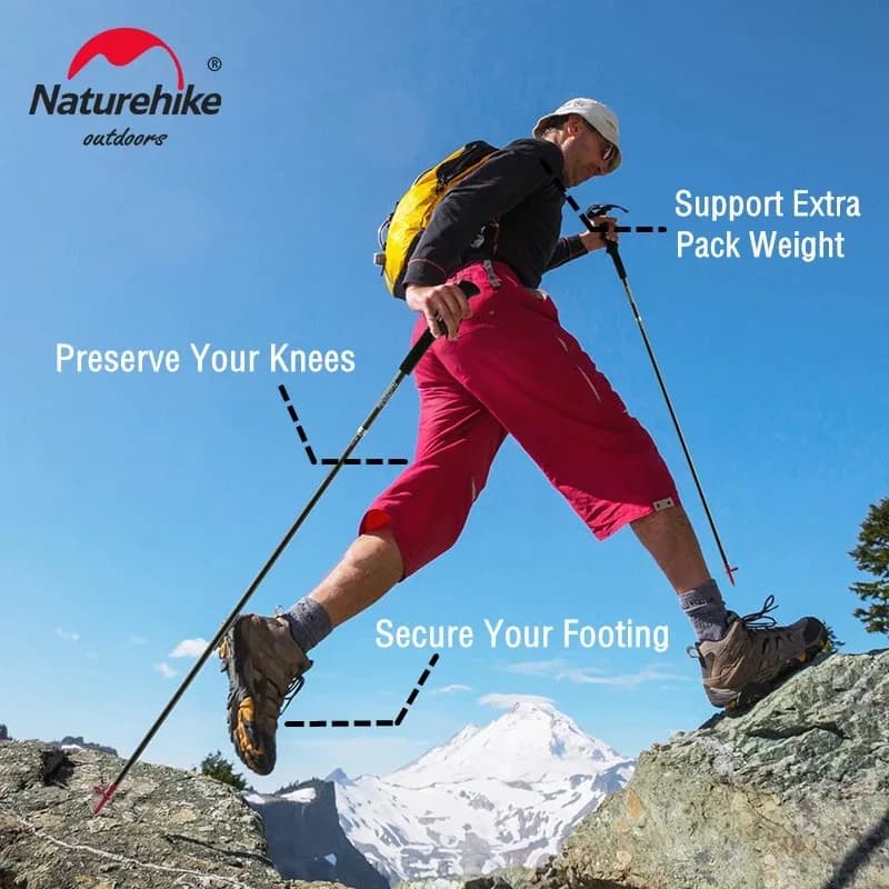 عصا المشي القابلة للطي فائقة الخفة من Naturehike، ألياف كربون، 4 أقسام، NH18D020-Z - 6