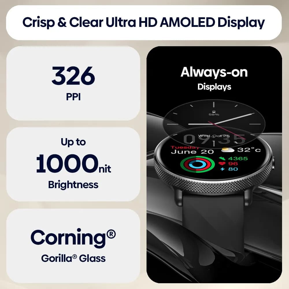 Zeblaze GTR 3 Pro Voice Calling Smart Watch 1.43" AMOLED Display 316L Stainless Steel Frame Fitness Tracking Smartwatch - 3