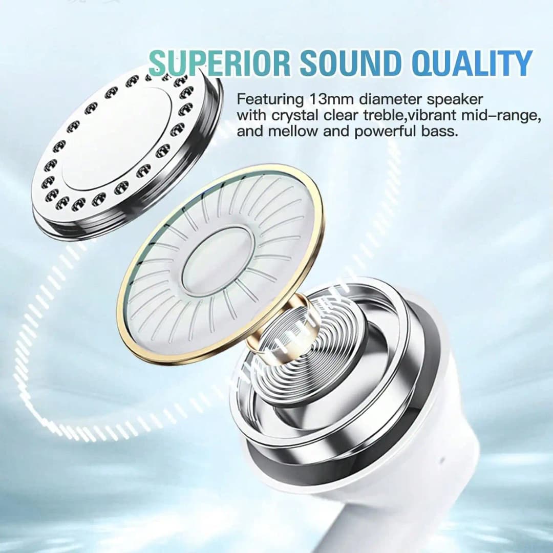New Wireless Bluetooth Headphones Earphones With Mic Charging Case Clear Sound Long Playtime Compatible With All Smartphone - 5