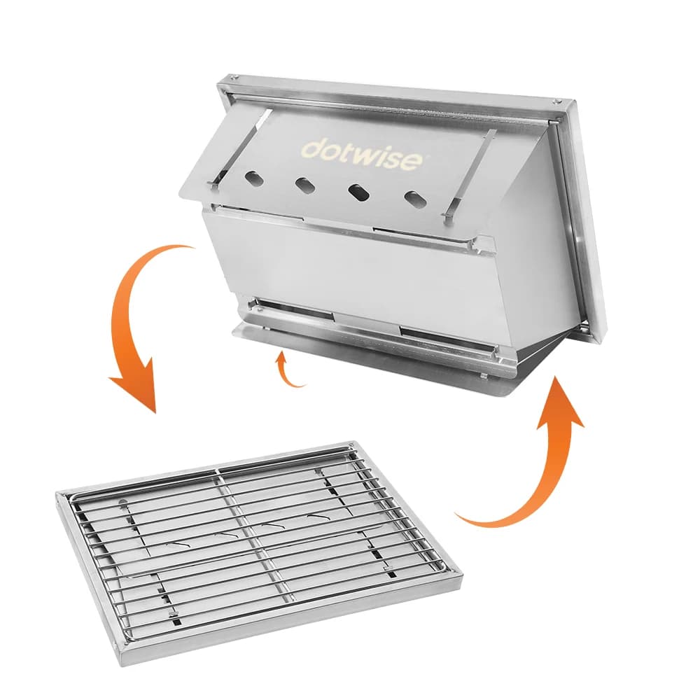304 Stainless Steel Barbecue Grill Portable Outdoor Stove IGT Table Stove Folding Firewood Stove Barbecue Camping Stove - 5