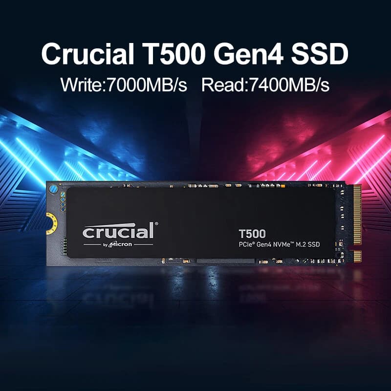 كروتيال T500 1TB الجيل الرابع NVMe M.2 وحدة تخزين داخلية للألعاب، حتى 7300MB/s، متوافق مع اللابتوب وسطح المكتب - CT1000T500SSD8 (حزمة OEM)
