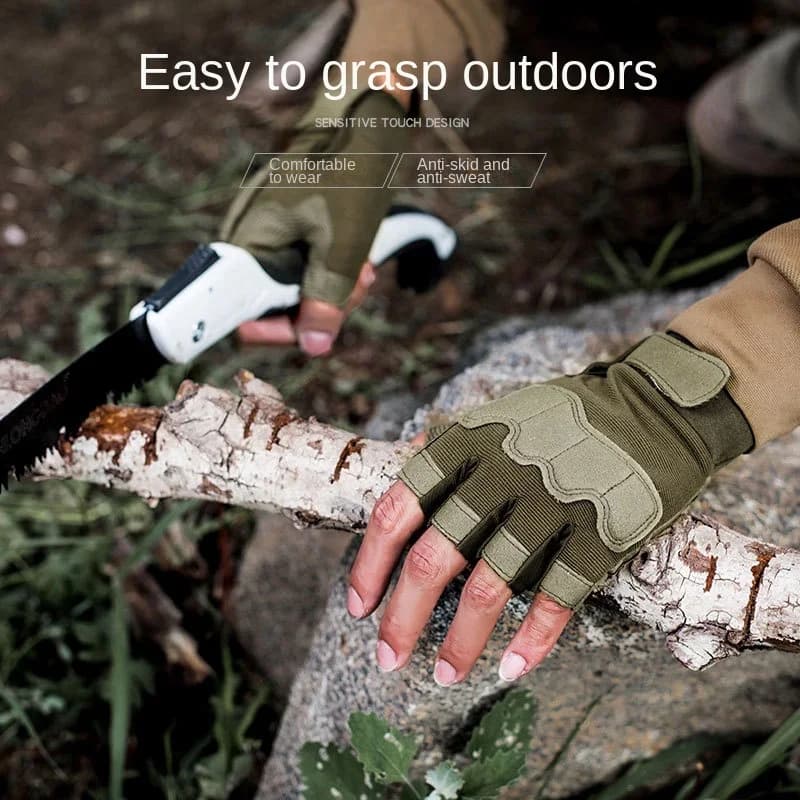 Tactical Gloves for Men and Women Half Finger Outdoor Mountaineering and Cycling Wear-resistant Breathable Riding Gloves - 3