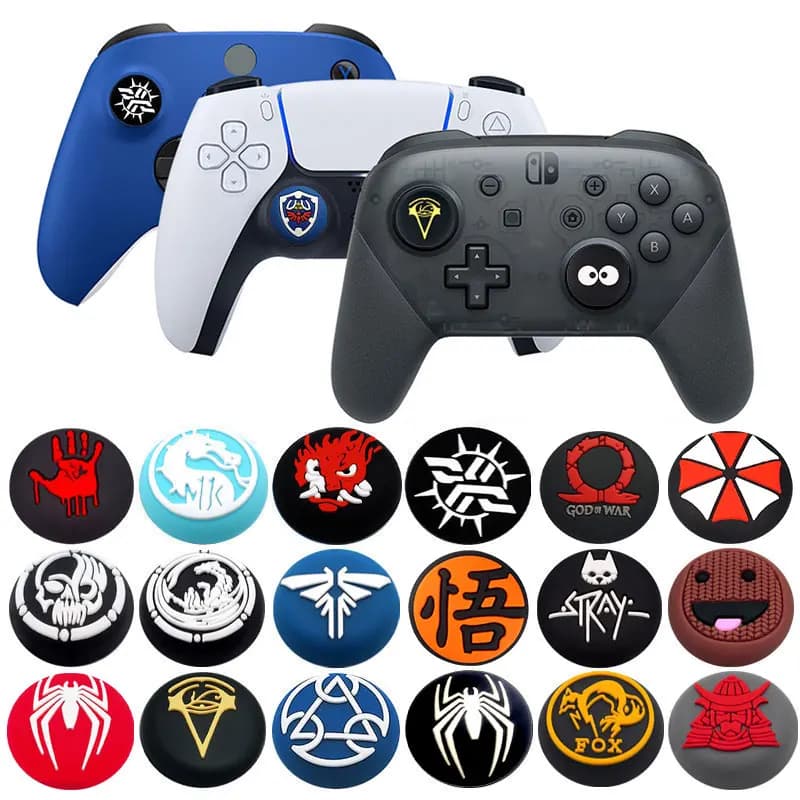 2 قطعة أغطية قبضة سيليكون ناعمة لعصا التحكم Xbox One، متوافقة مع Sony PlayStation 5/4، PS5/PS4، Xbox Switch Pro