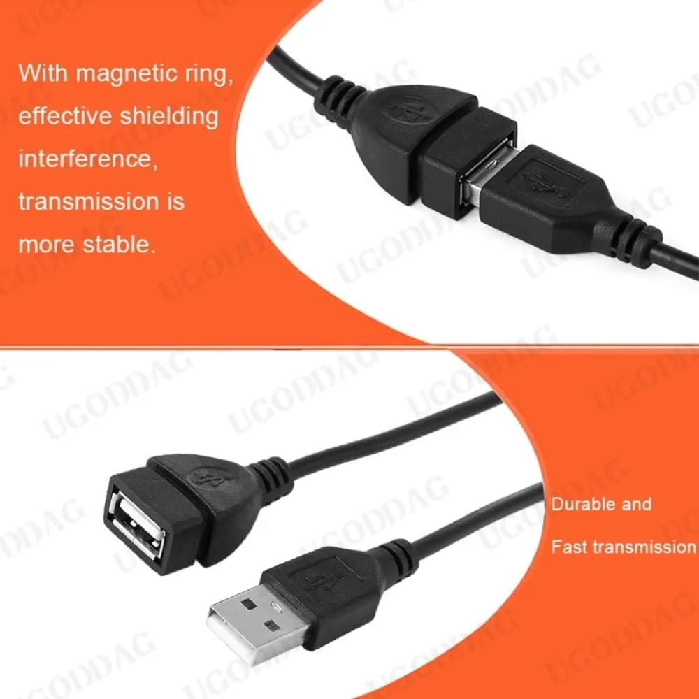 كابل تمديد مزامنة بيانات USB 2.0 من ذكر إلى أنثى، كابل USB لكمبيوتر محمول ولوحة مفاتيح - 3