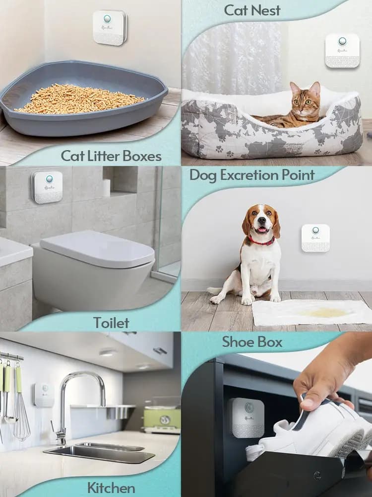 DownyPaws 4000mAh Smart Cat Odor Purifier For Cat Litter Box Deodorizer Pet Toilet Air Purifier Dog Cat Litter Deodorant - 6