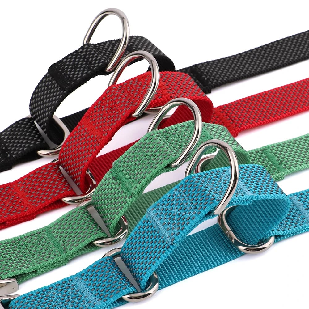 Custom Dog Martingale Collar Nylon Reflective Dog Collars With Engraving Metal Buckle Adjustable For Dogs Prevent Slipping Out - 3