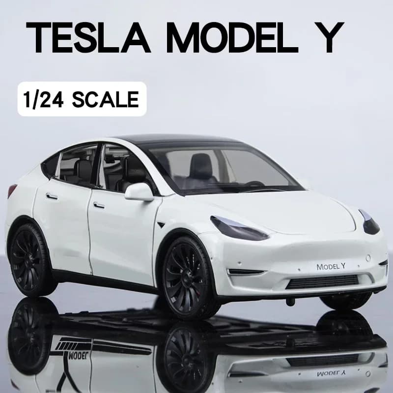 1:24 Tesla Model Y Model 3 Model S Metal Alloy Diecast Toy Car Model Sound And Light Children's Toy Collectibles Birthday Gifts - 5