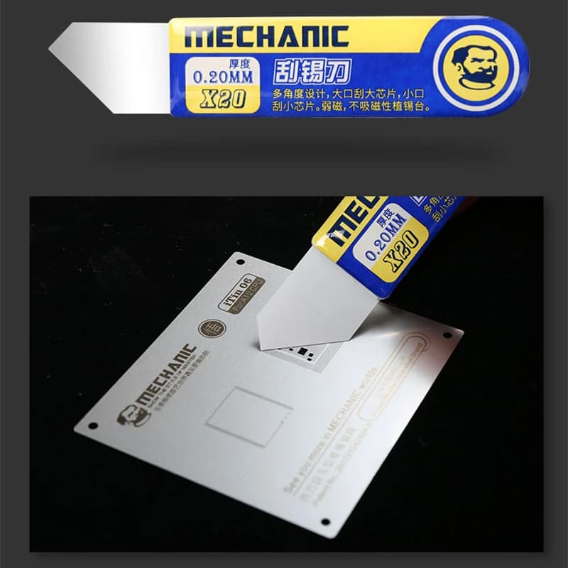 MECHANIC X20/X22 High Toughness Tin Scraper Solder Paste Scraping Knife for Mobile Phone Repair Tools Thickness 0.2mm - 6