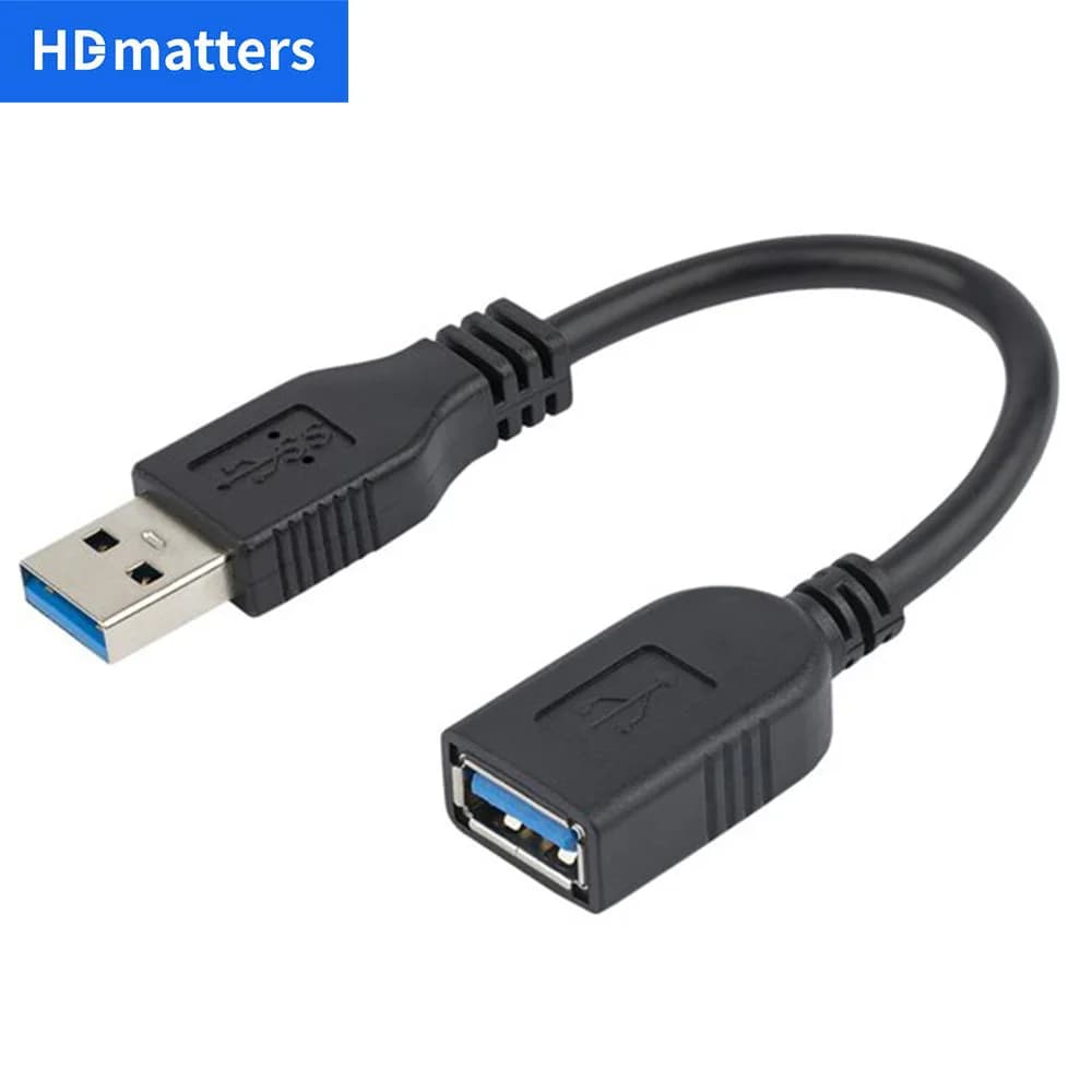 كابل تمديد USB 3.0 قصير فائق السرعة بطول 0.3 متر حتى 5 جيجابت في الثانية لأجهزة ماك وويندوز