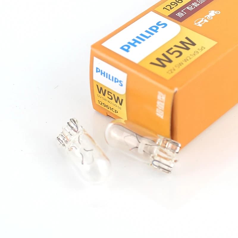 10pcs Philips W5W T10 12V 5W Vision Car Interior Light Original Signal Lamps Standard Indlcator Reading Light 12961CP Wholesale - 5
