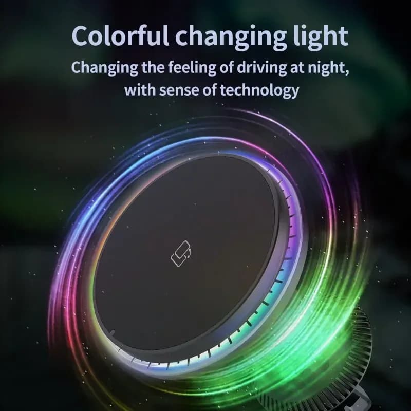 30 واط المغناطيسي سيارة شاحن لاسلكي RGB آيفون 12 13 14 15 برو ماكس Macsafe حامل هاتف السيارة حامل جبل محطة شحن سريع - 4