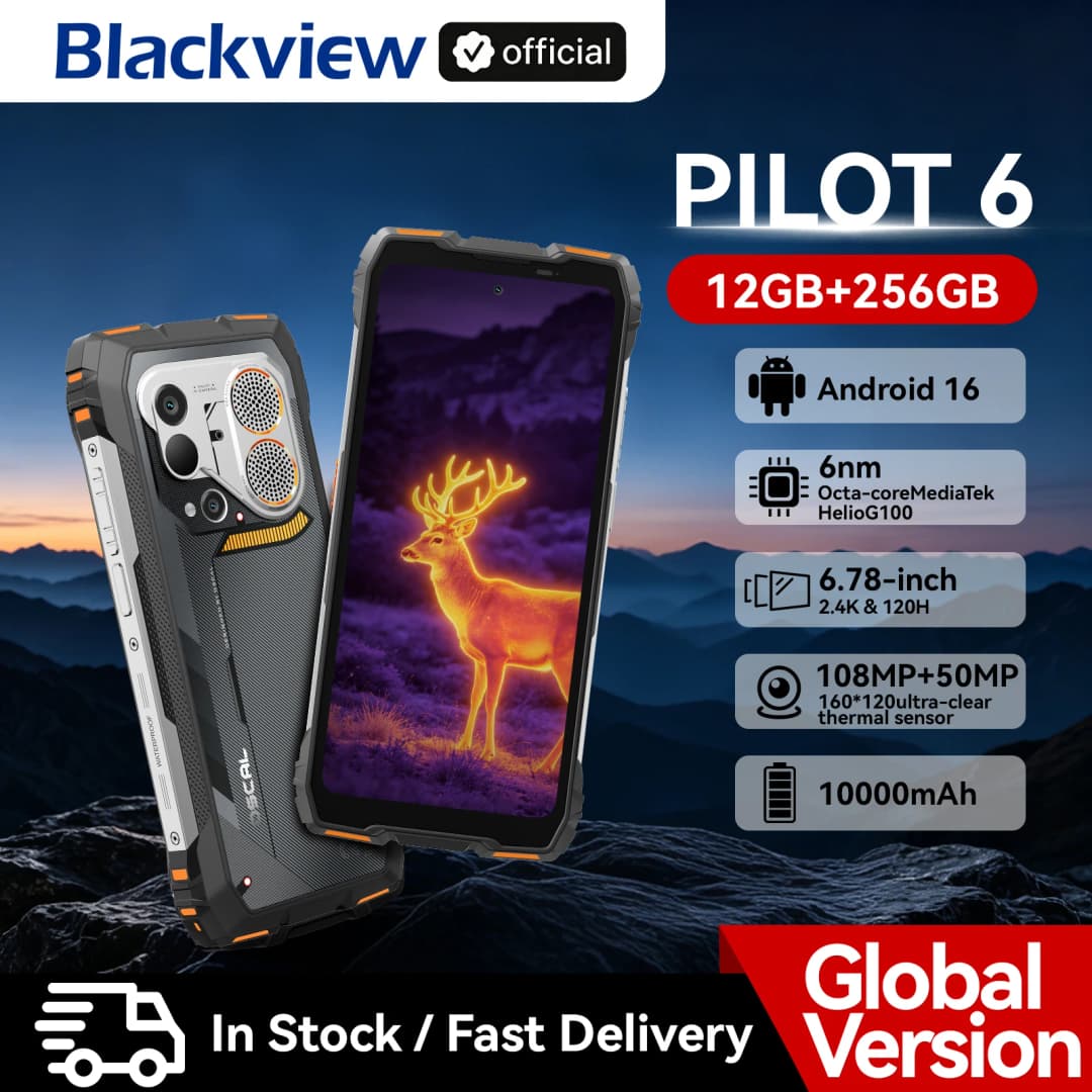 هاتف Blackview OSCAL PILOT 6 التصوير الحراري المتين MTK G100 6.67" عرض 2.4K 120Hz، 12GB 256GB، 10000Amh هواتف ثنائية 4G