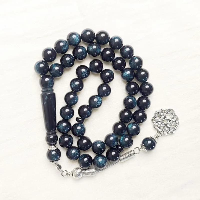 Muslim rosary 10mm 45 acrylic imitation beeswax starlight single ear bracelet TASBIH, Middle Eastern prayer rosary - 6