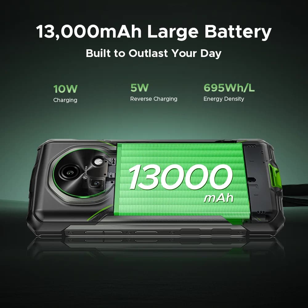 الإصدار العالمي DOOGEE Fire 5 Pro هاتف متين MTK Helio G81 بطارية كبيرة 13000 مللي أمبير في الساعة 20 جيجابايت + 128 جيجابايت 6.6 بوصة HD+ NFC 13 ميجابكسل أندرويد 15 - 3