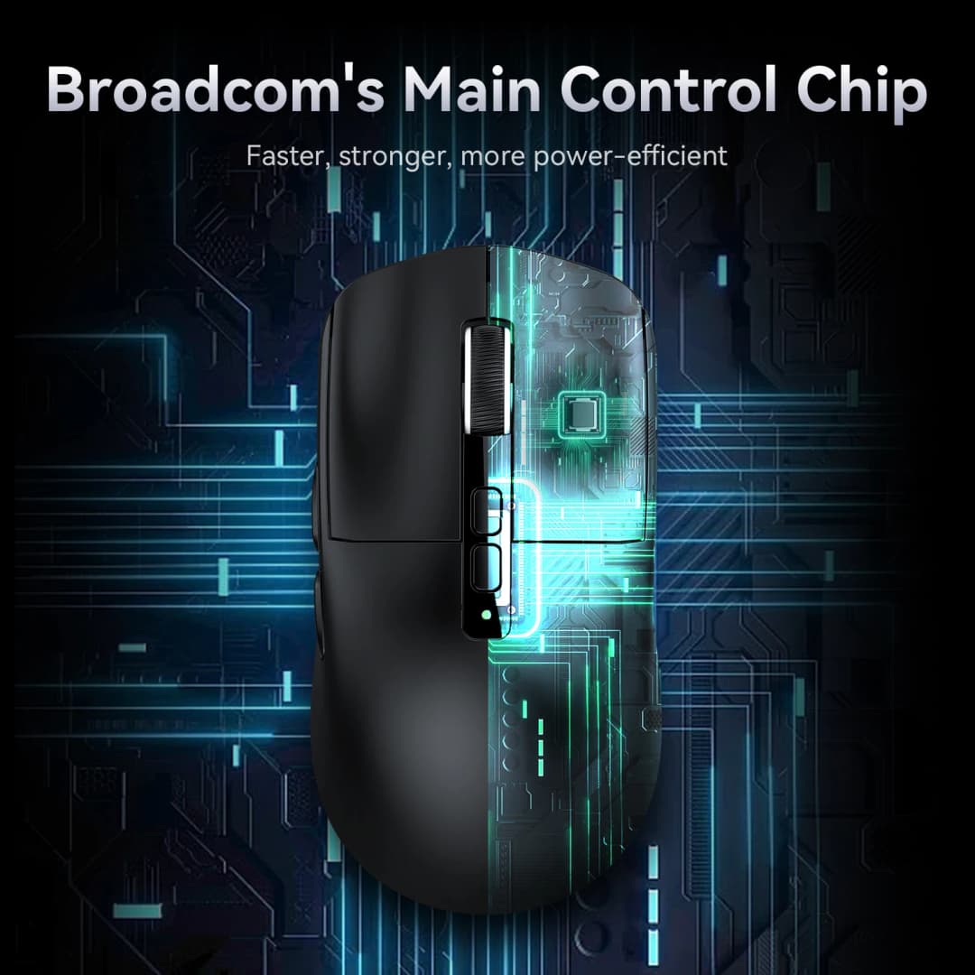 ماوس لاسلكي Attack Shark X6، قاعدة شحن مغناطيسية تعمل باللمس، إضاءة RGB، اتصال ثلاثي الوضع، ماوس ألعاب ماكرو PAW3395 - 4