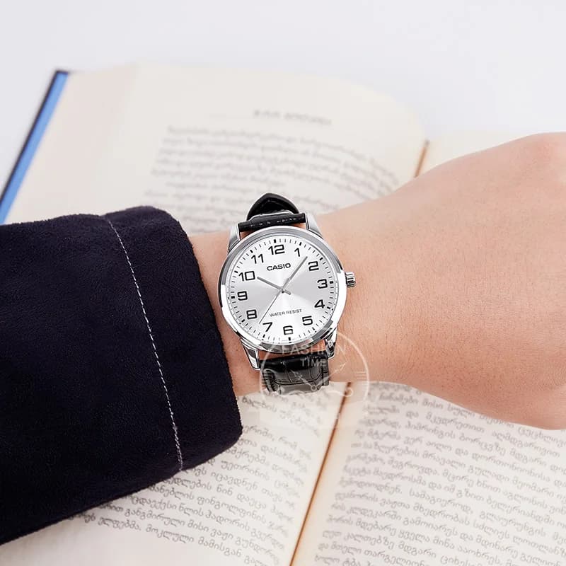 Casio Watch for Men Simple Minimalist Business Style Fashionable Design Water Resistant Quartz Movement MTP-V001 - 5