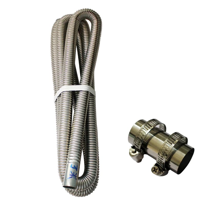 60cm 100cm 120cm 150cm 200cm 250cm 300cm Air Diesel Parking Heater Stainless Steel Exhaust Pipe Tube Gas Vent Hose Car Truck VAN - 3