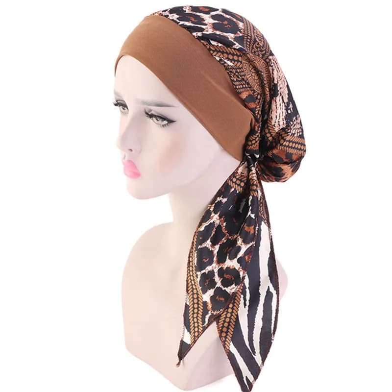 موضة 2024 زهور مطبوعة نساء حجاب داخلي قبعة مسلم وشاح رأس طربوش بونيه جاهز للارتداء سيدات غطاء تحت حجاب قبعة - 3