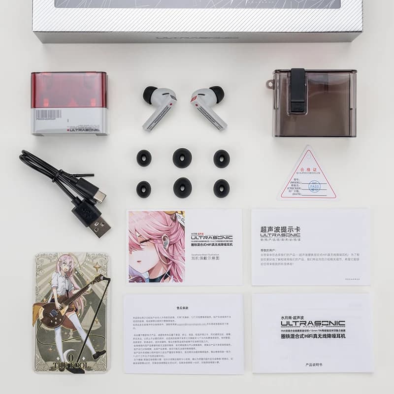 سماعات أذن MOONDROP Ultrasonic، مشغلات هجينة، TWS، إلغاء الضوضاء النشط، LDAC، بلوتوث 5.3، مشغل ديناميكي 13mm - 4