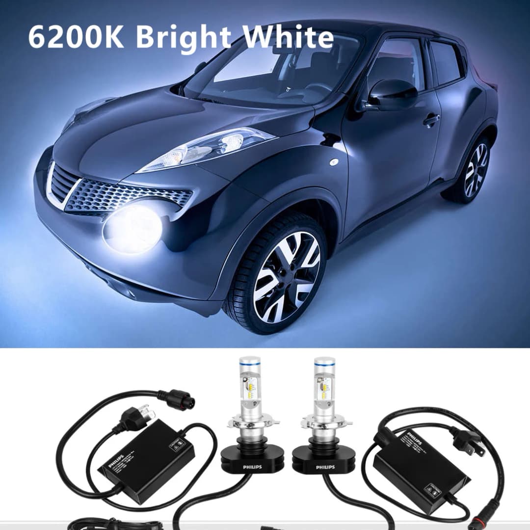 مصابيح فيليبس LED H4 X-treme Ultinon إضاءة سيارات 6200K أبيض ساطع LED ترقية أصلية شعاع عالي ومنخفض 12902LP 12953BW - 4