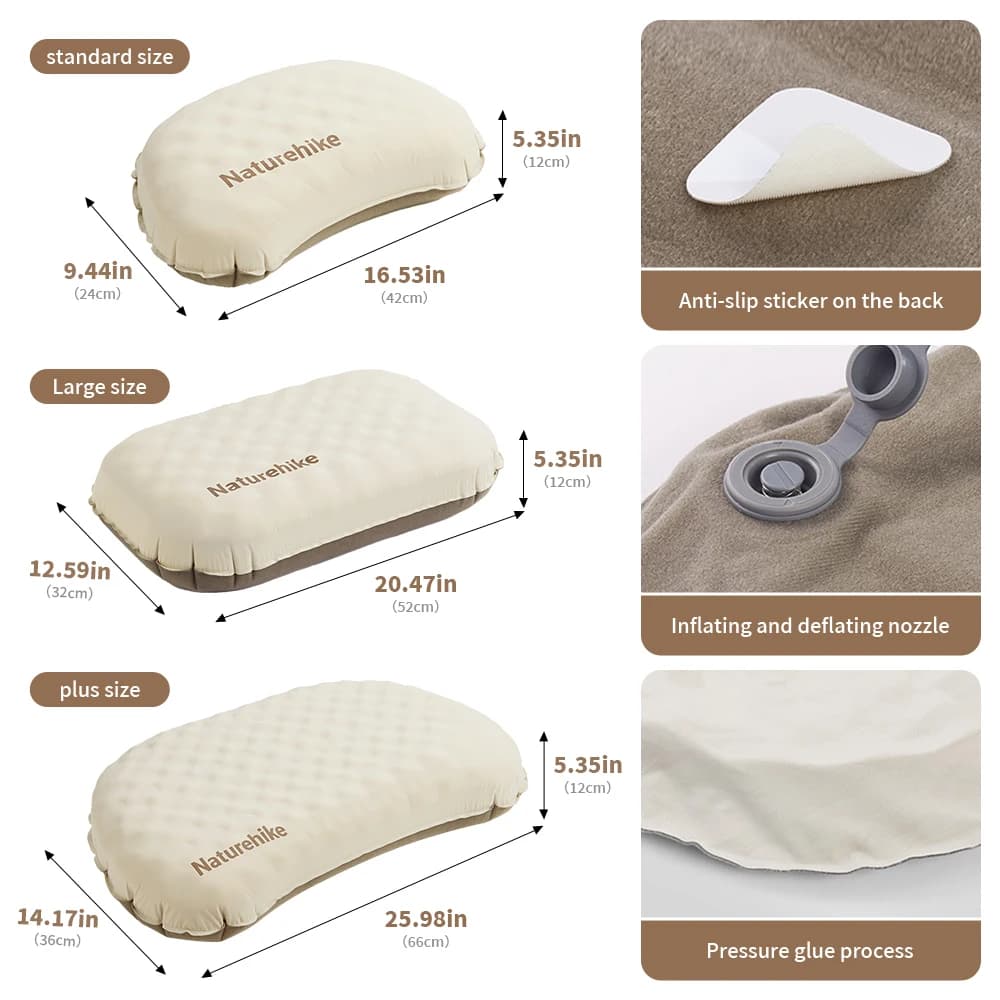 Naturehike Feather Bone 2-in-1 Foam Inflatable Pillow Waterproof Oilproof Stainproof Adjustable Soft Breathable Camp Travel Nap - 6