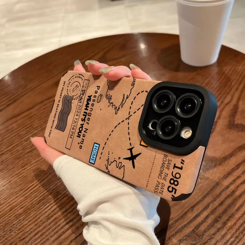 غطاء هاتف بتصميم مسار رحلة طائرة لأجهزة آيفون 17 إير 16 15 14 13 12 11 برو ماكس 7 بلس XS ماكس غطاء سيليكون ناعم مقاوم للصدمات - 4