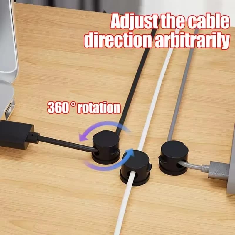 360 Rotation Magnetic Cable Clip Cable Organizer Holder Adhesive Wire Keeper Management USB Charging Line Winder For Home Office - 3