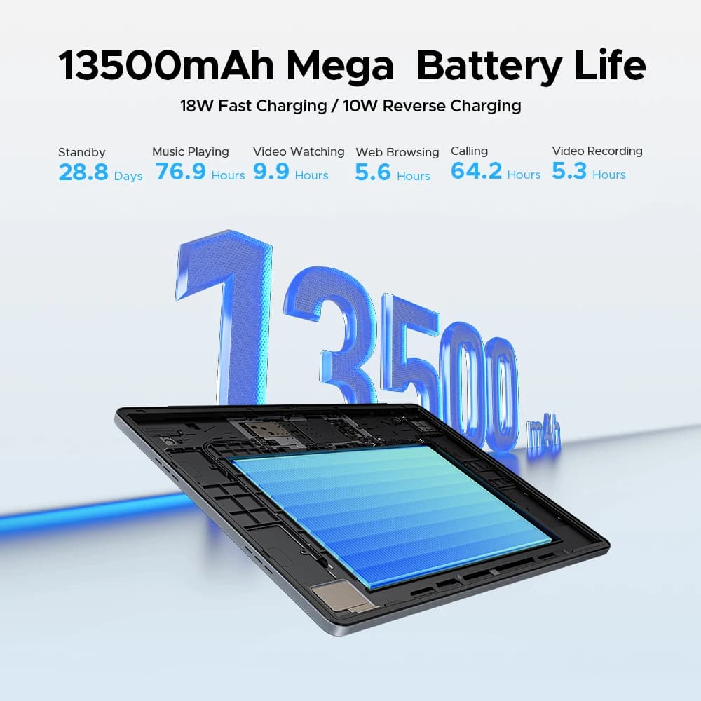 الإصدار العالمي جهاز لوحي DOOGEE Tab E3 Max بنظام أندرويد 15 مع ذكاء اصطناعي Gemini AI شاشة 14 بوصة 2.1K ذاكرة وصول عشوائي 8 جيجابايت سعة تخزين 256 جيجابايت بطارية كبيرة 13500 مللي أمبير - 5