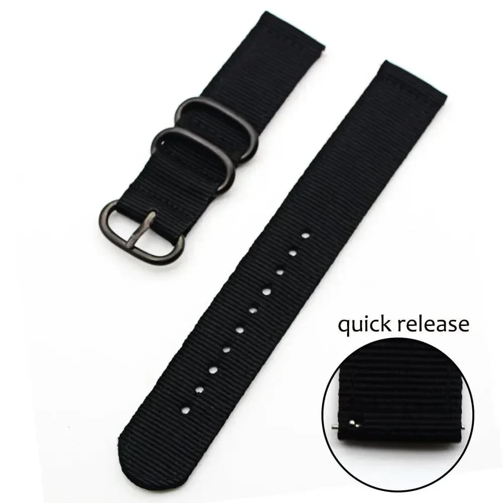 حزام ساعة رياضي من Nylon المنسوج، مقاس 18 و20 و22 و24 ملم، متوافق مع Samsung Galaxy 7 و6 و4 و5، Gear S3 Classic Active 2، Amazfit - 4