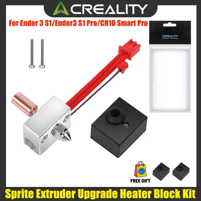 Creality Official Sprite Extruder Upgrade Heater Block Kit, High Temperature Pro 300℃, For Ender 3 S1/Ender 3 S1 Pro/CR‑10