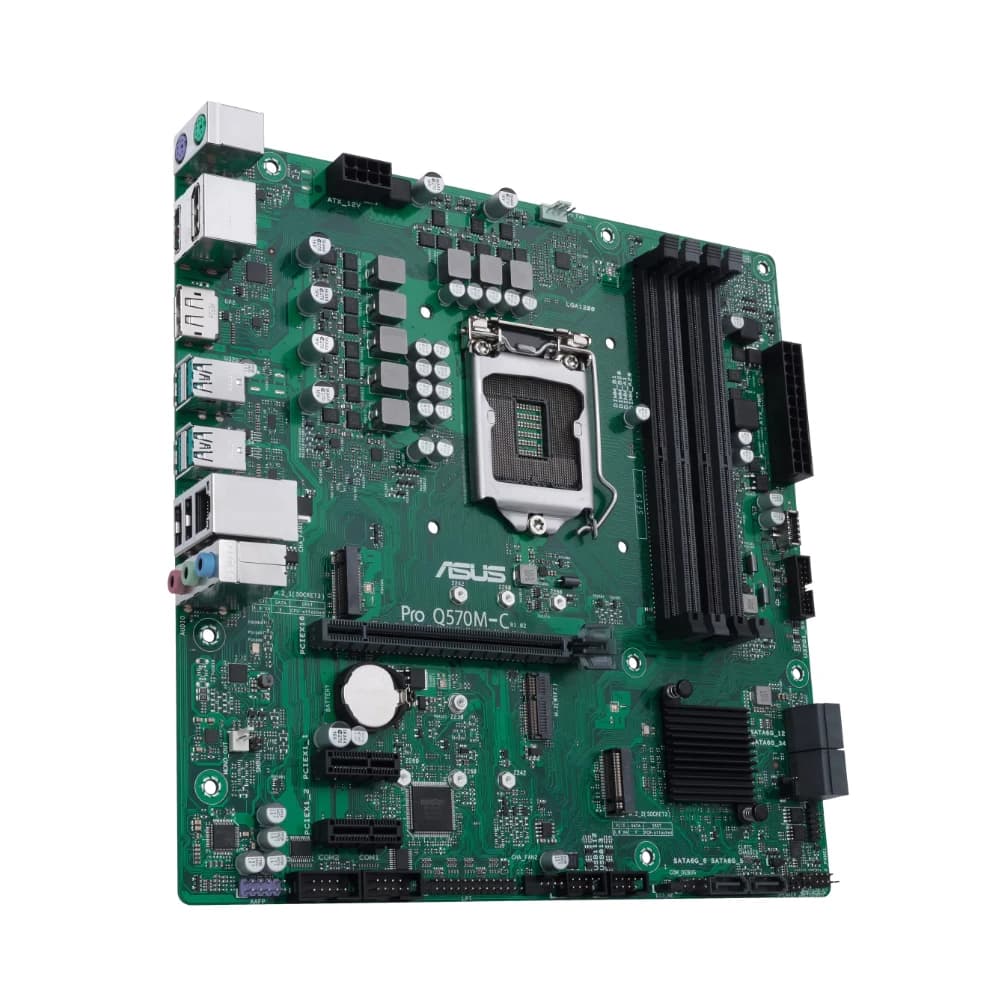 لوحة أم ASUS PRO Q570M-C تدعم 10700F و11700F و11600K و10400F و11400F و11900K وحدة المعالجة المركزية 4xDDR4 HDMI 2xM.2 PCIe 4.0 mATX LGA1200 - 4