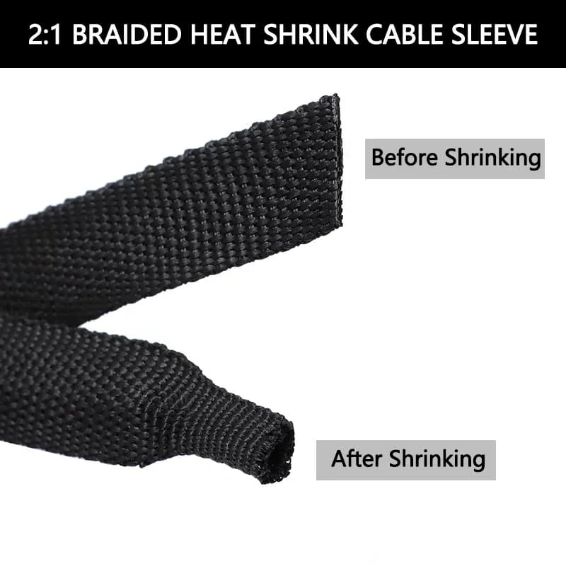 1~50m Braided Cable Sleeve Diameter 4~30mm PET Heat Shrink Tube Insulation Flam Retardant Shrinkable Wire Wrap Sheath Organizer - 3