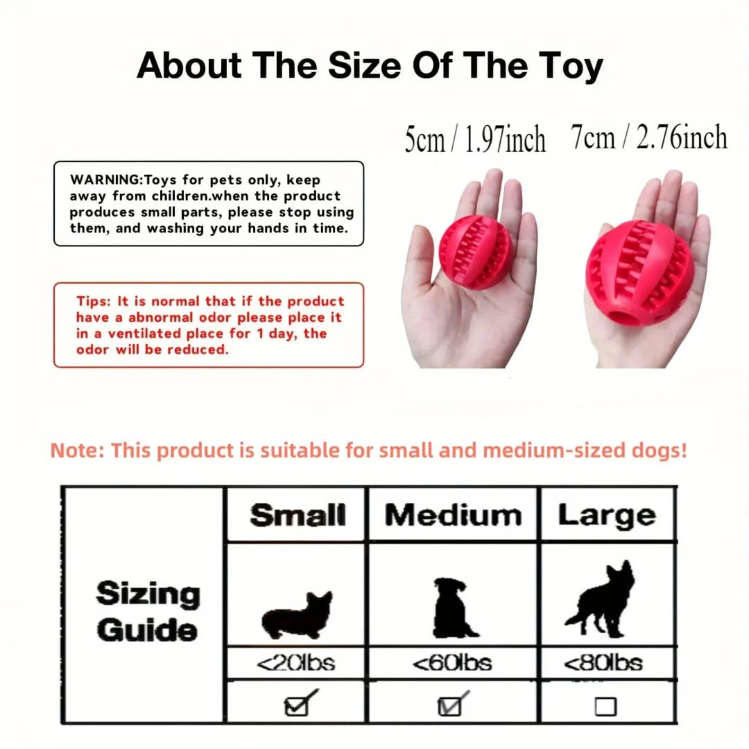 Dog Toy Ball, Nontoxic Bite Resistant Toy Ball for Pet Dogs Puppy Cat, Dog Pet Food Treat Feeder Chew Tooth Cleaning Ball - 2