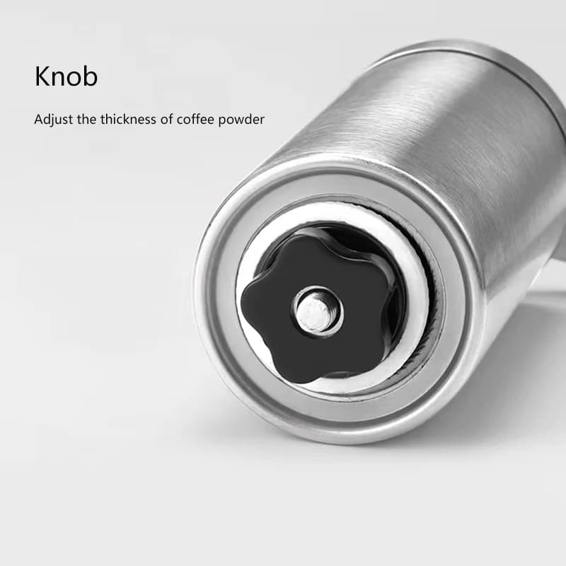 Stainless Home Portable Manual Coffee Grinder Hand Coffee Mill with Ceramic Burrs Adjustable Settings Portable Hand Crank Tools - 4