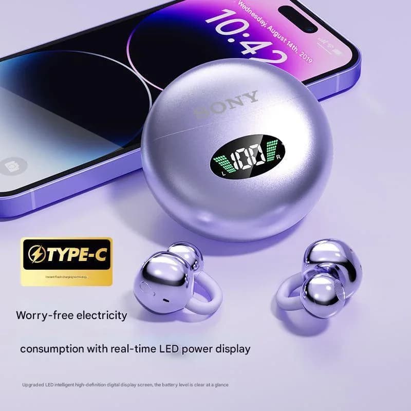 Original Sony Wireless Earphone Open Ear Q88 Ear Clip ENC Headset Bluetooth 5.4 HD Call Touch Control Headphone for Android iOS - 3