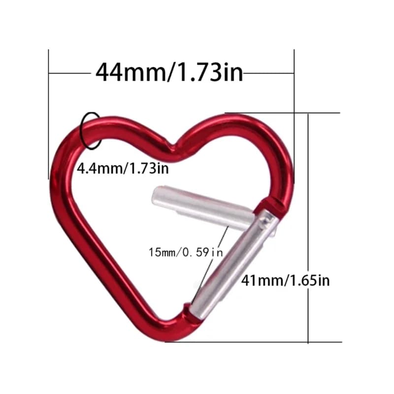 Heart Shaped Carabiner Clip Aluminum Alloy Keychain Clip Spring Hook Camping Backpack Clips Heavy Duty Carabiner Equipment  캠핑 - 6