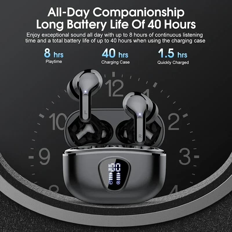 UYUXIO BT5.4 Wireless Earphone 48H LED Display EarBuds with HiFi Stereo IP7 Waterproof Headphones Noise Cancelling Ear Buds - 3
