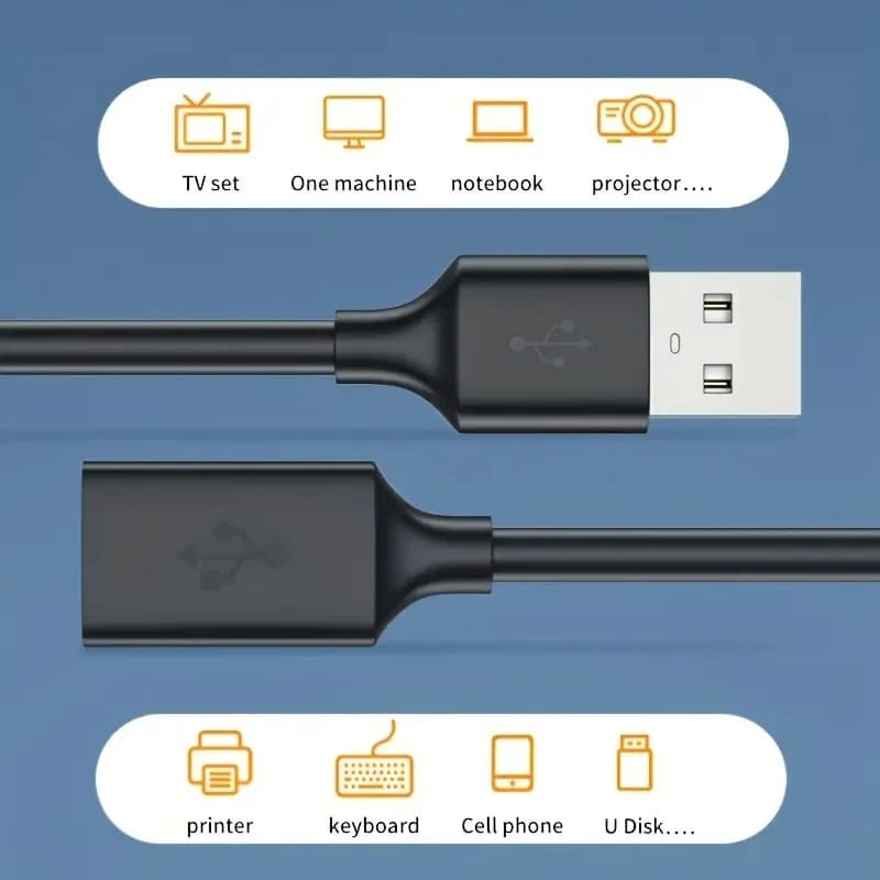 0.5/1/2/3/5 M USB Extension Cable 3.0 Data Cord For Laptop TV SSD 3 0 Male to Female Computer Camera Printer Connector - 2