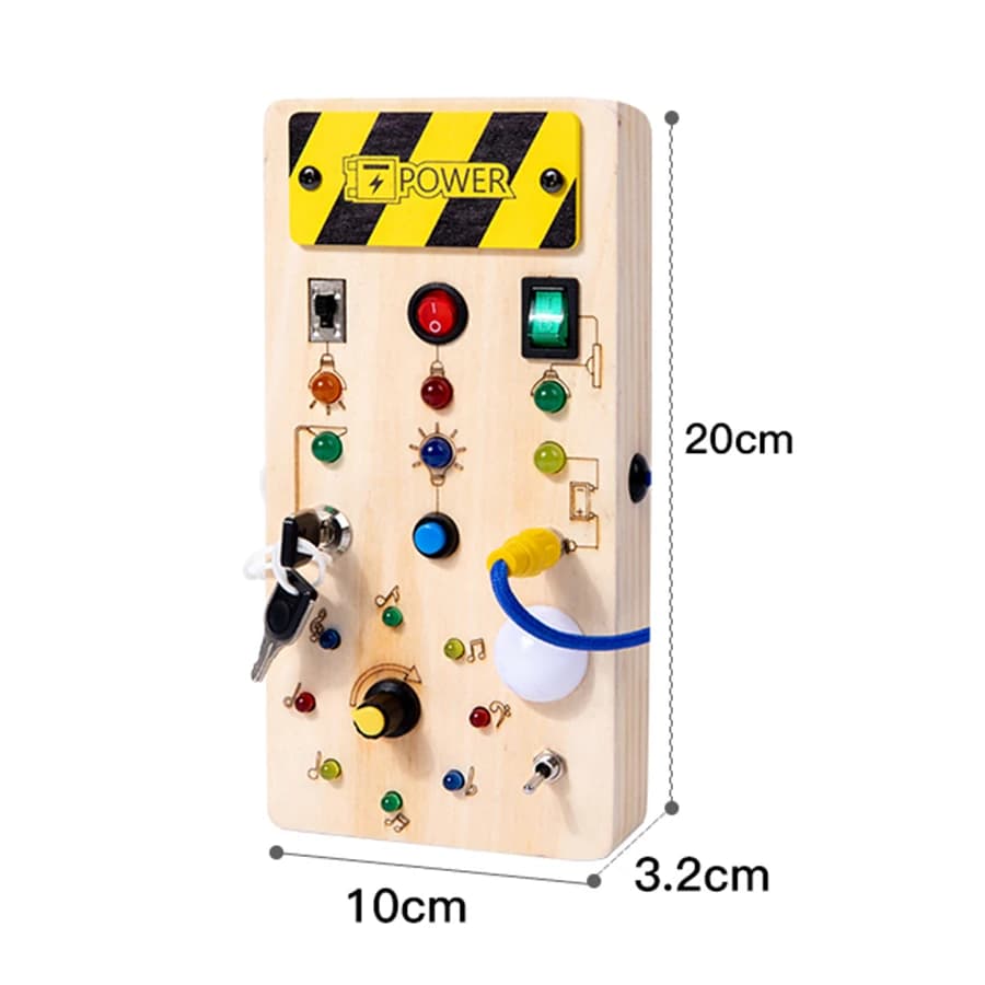 Montessori Busy Board Sensory Toys Wooden With LED Light Switch Control Board Travel Activities Children Games For 2-4 Years Old - 3