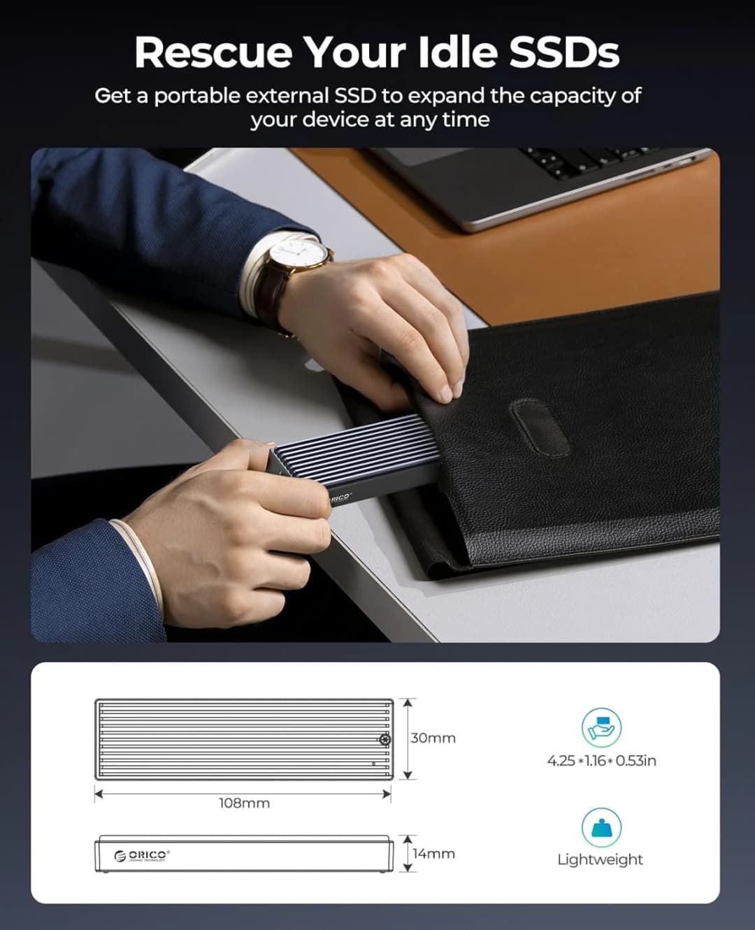 علبة ORICO M2 SSD NVMe USB Type C Gen2 10Gbps علبة PCIe SSD M2 SATA NGFF 5Gbps M.2 NVME غلاف صندوق القرص M.2 علبة SSD - 6