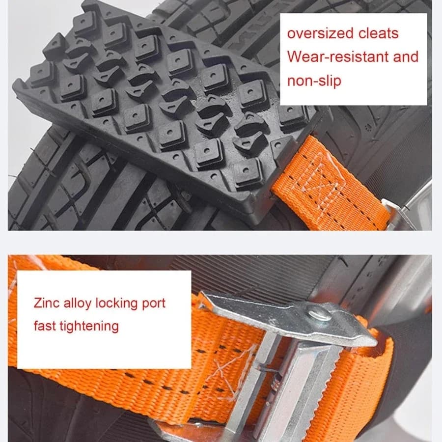 2PCS Traction Boards Offroad Snow Chains Replaces Recovery Boards & Tire Chain For Stuck Tires in Ice Mud Sand Snow For Car SUV - 4