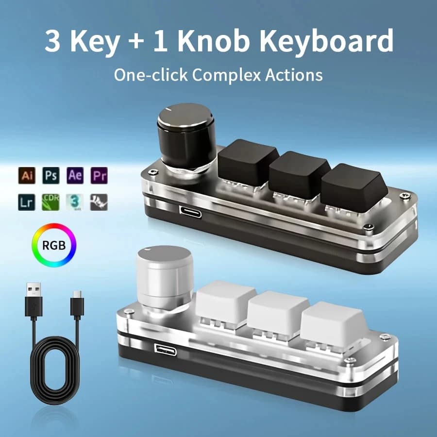 USB لوحة المفاتيح الميكانيكية ألعاب 3 مفاتيح ماكرو مخصص لوحة المفاتيح RGB الألعاب مخصصة البرمجة مقبض لوحة المفاتيح الصغيرة لوحات المفاتيح ل Photoshop