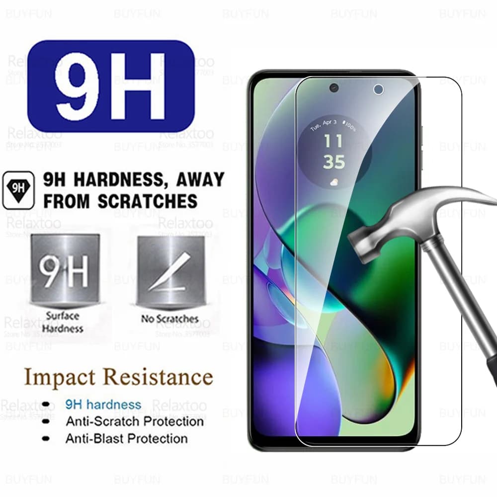 واقي شاشة زجاجي عالي الدقة لهواتف موتورولا Moto G54 وG14 وG34 وG84 وG04 وG04s وG24 وG75 وG55 وG45 وG35 وG15 وG05 وG06 وG56 وG86 - 4G و5G - 5