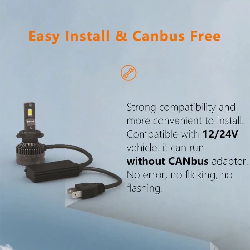 فيليبس ألتنيون رالي 3590 H1 H4 H7 كشاف LED سيارة H8 H11 H16 HB3 HB4 HIR2 180 واط 15000 لومن طاقة عالية 6500K مصابيح بيضاء باردة - 5