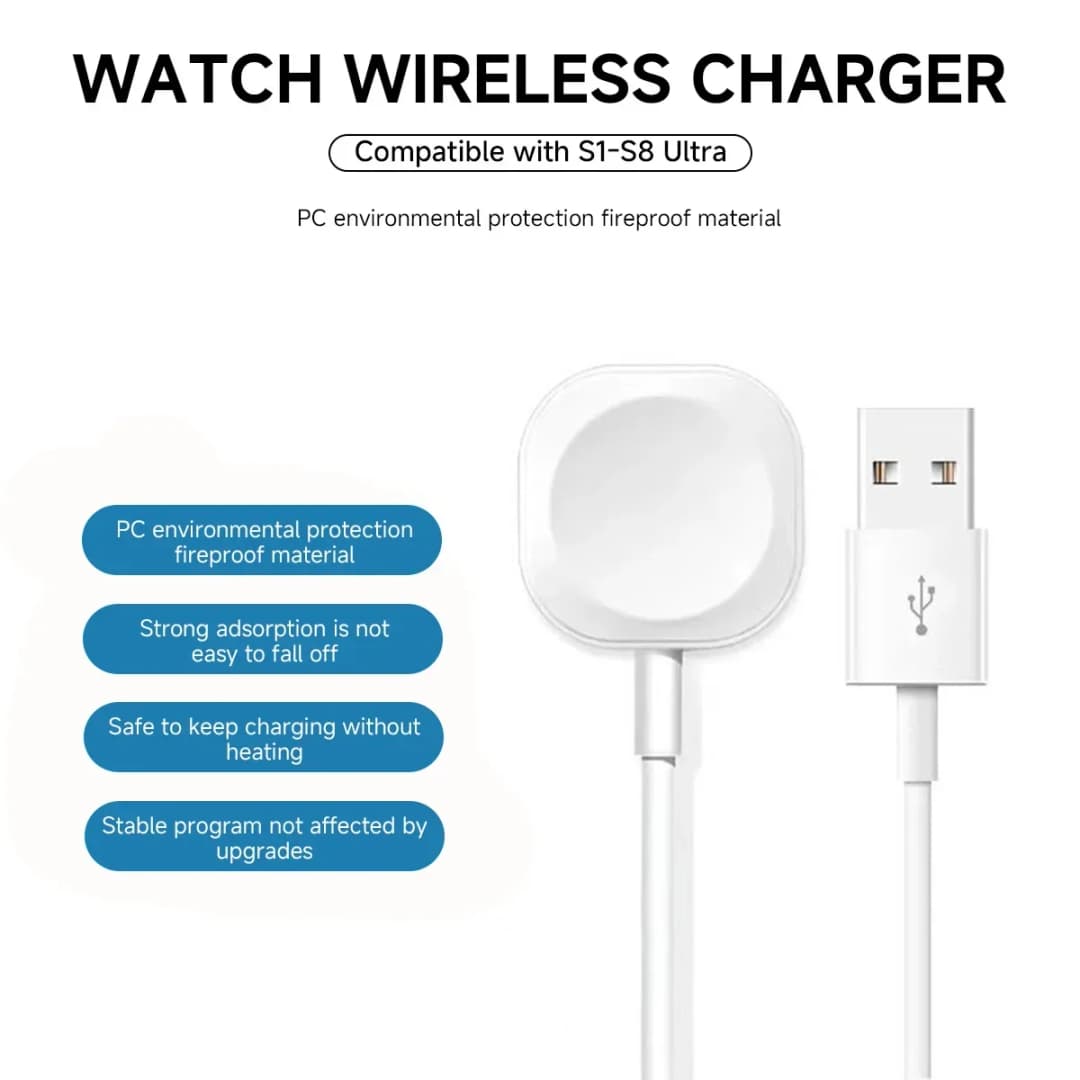 شاحن لاسلكي مغناطيسي سريع من نوع USB A لساعة Apple Watch Ultra Series 9 و8 و7 و6 وSE، كابل شحن من نوع C لساعة iWatch Series 5 و3 و2 - 6