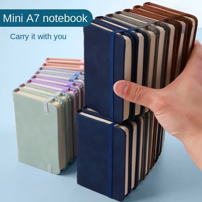 كتاب صغير A7 دفتر ملاحظات محمول مفكرة جيب صغيرة جلد ملمس ناعم مقاوم للماء ملاحظات لوازم مدرسية