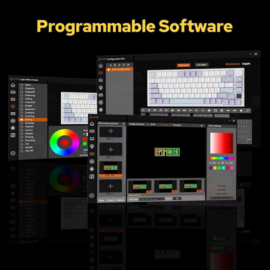 لوحة مفاتيح ميكانيكية للألعاب Ajazz AK820/AK820Pro بلوتوث 5.1/لاسلكية/سلكية لوحة مفاتيح مخصصة بزر مختوم لتبادل الحرارة - 5