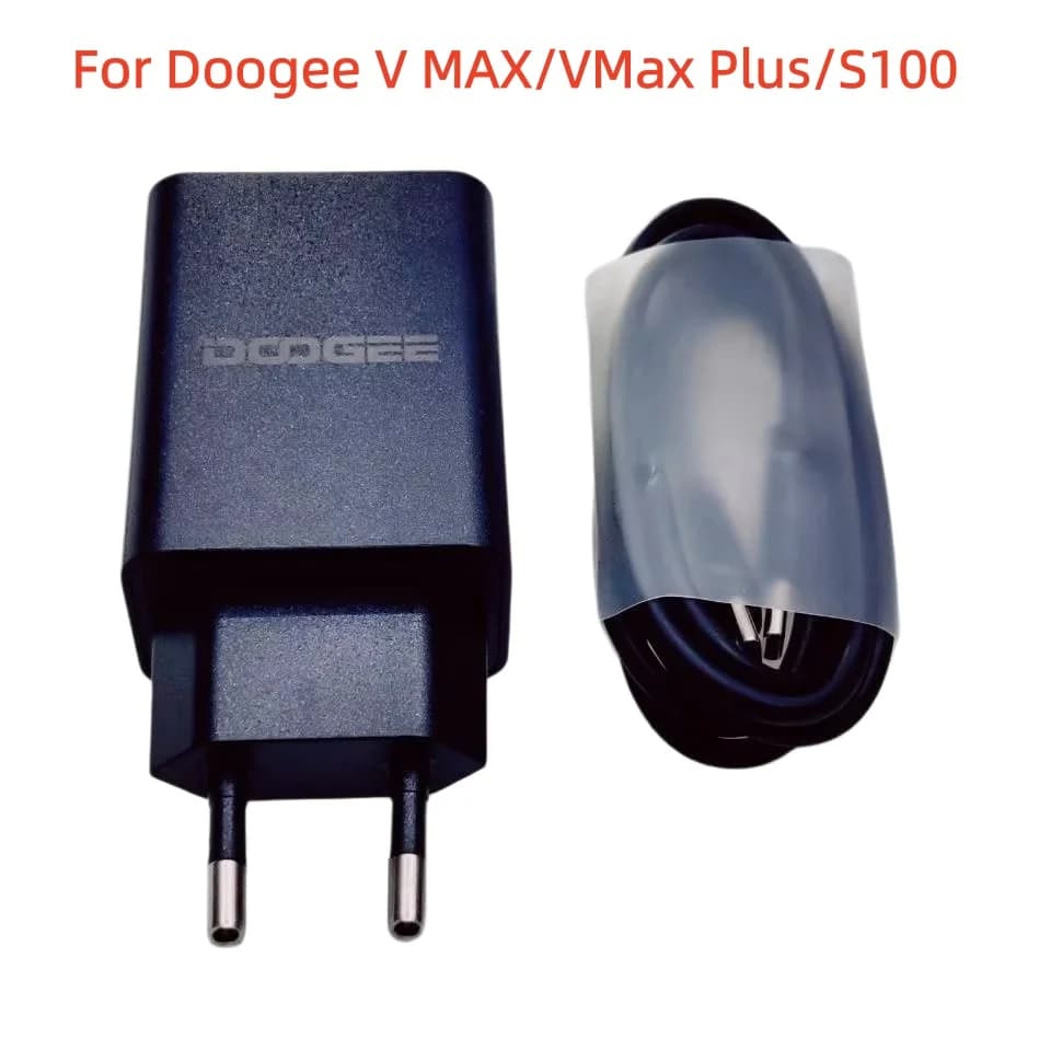 شاحن سفر سريع أصلي DOOGEE V MAX VMAX 6.58 بوصة محول تيار متردد 5V 3A محول قابس EU + كابل سلك Type-C USB