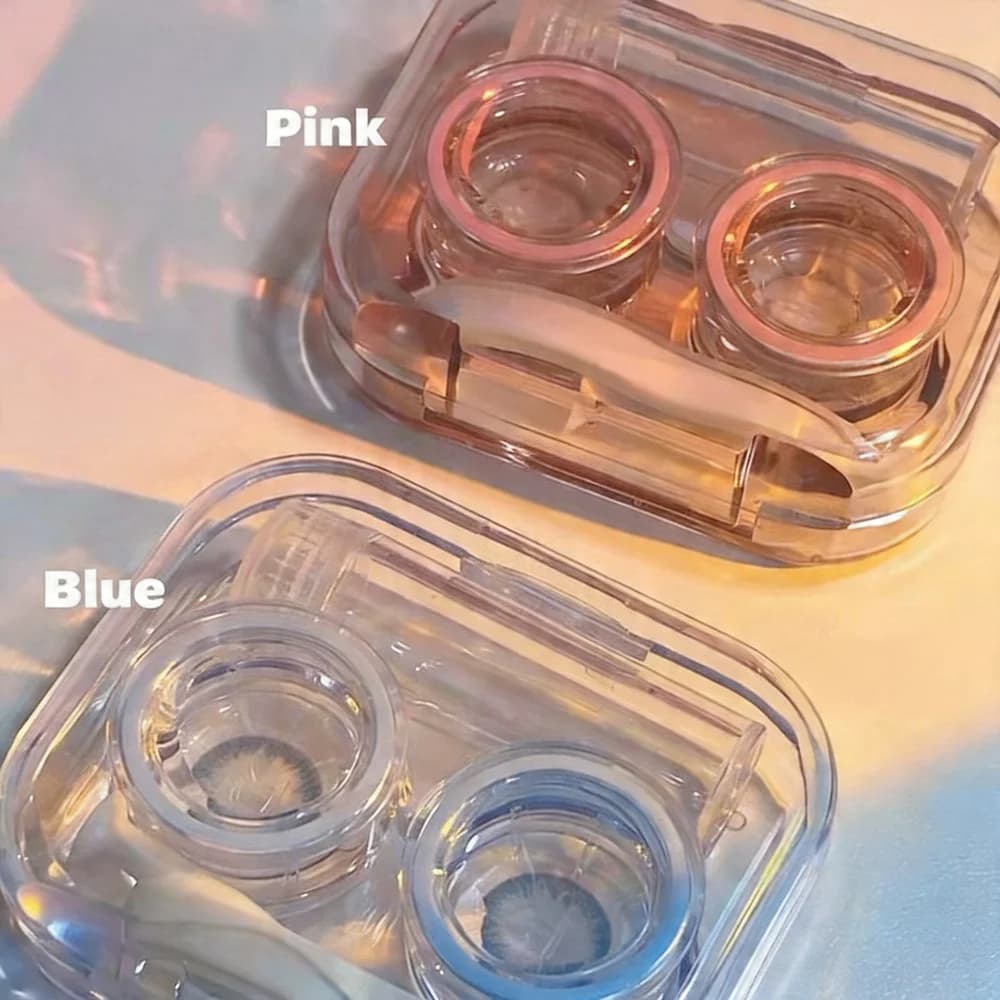 KLASSNUM Cute Contact Lens Case Travel Accessories Portable Transparent Eye Care Kit Mini Minimalist Integrated Companion Box - 5