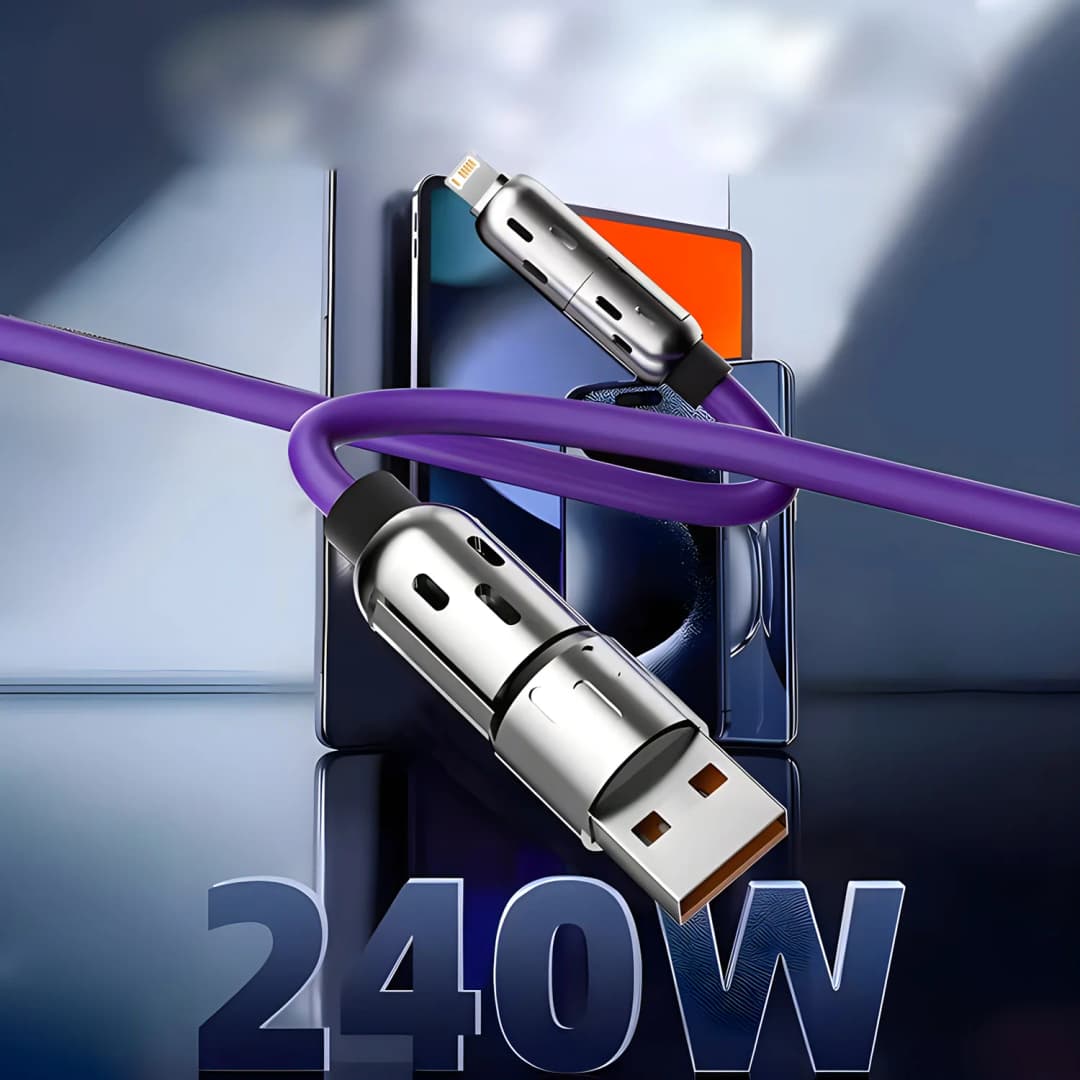 كابل 4 في 1 بقوة 240 واط من نوع USB C إلى USB C كابل شحن سريع PD لسامسونج آيفون 16 برو ماكس 15 آيباد شاومي سامسونج تابلت 1 متر كابل بيانات - 5